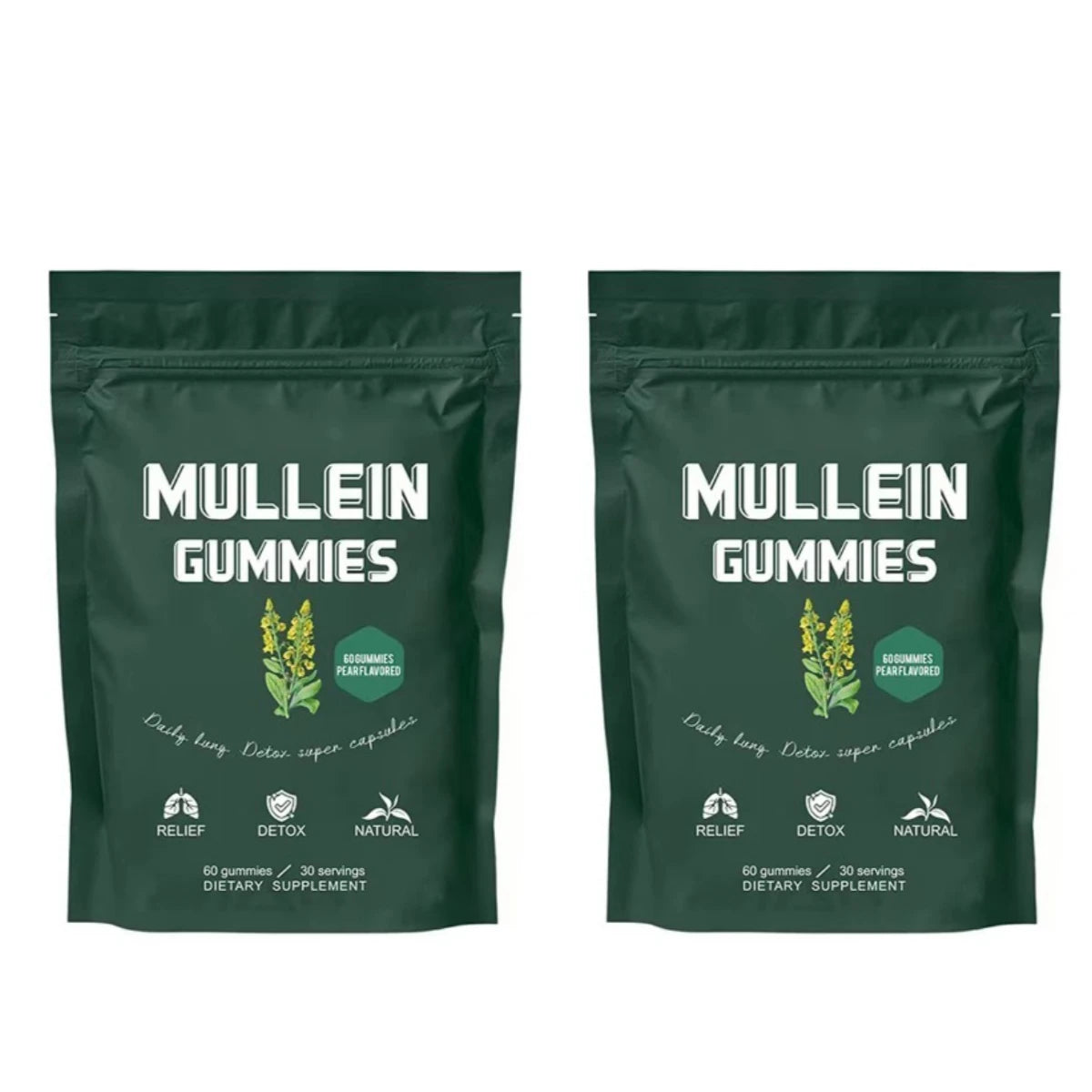 Mullein Leaf Gummies — Daily Lung Support, Respiratory Health & Sinus Relief Supplement 60 Pieces