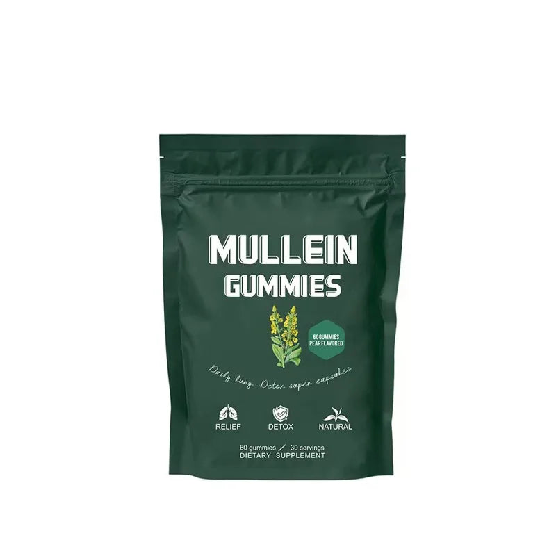 Mullein Leaf Gummies — Daily Lung Support, Respiratory Health & Sinus Relief Supplement 60 Pieces