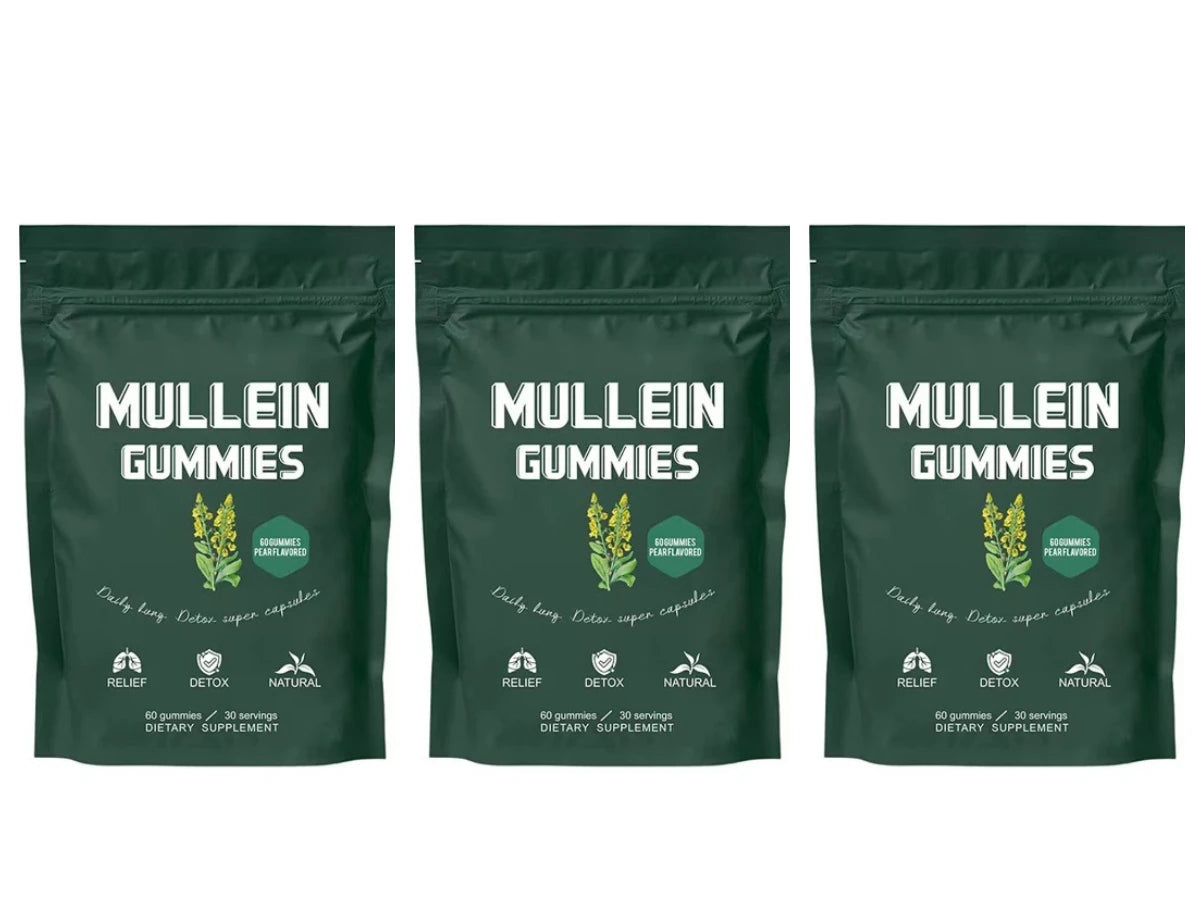 Mullein Leaf Gummies — Daily Lung Support, Respiratory Health & Sinus Relief Supplement 60 Pieces